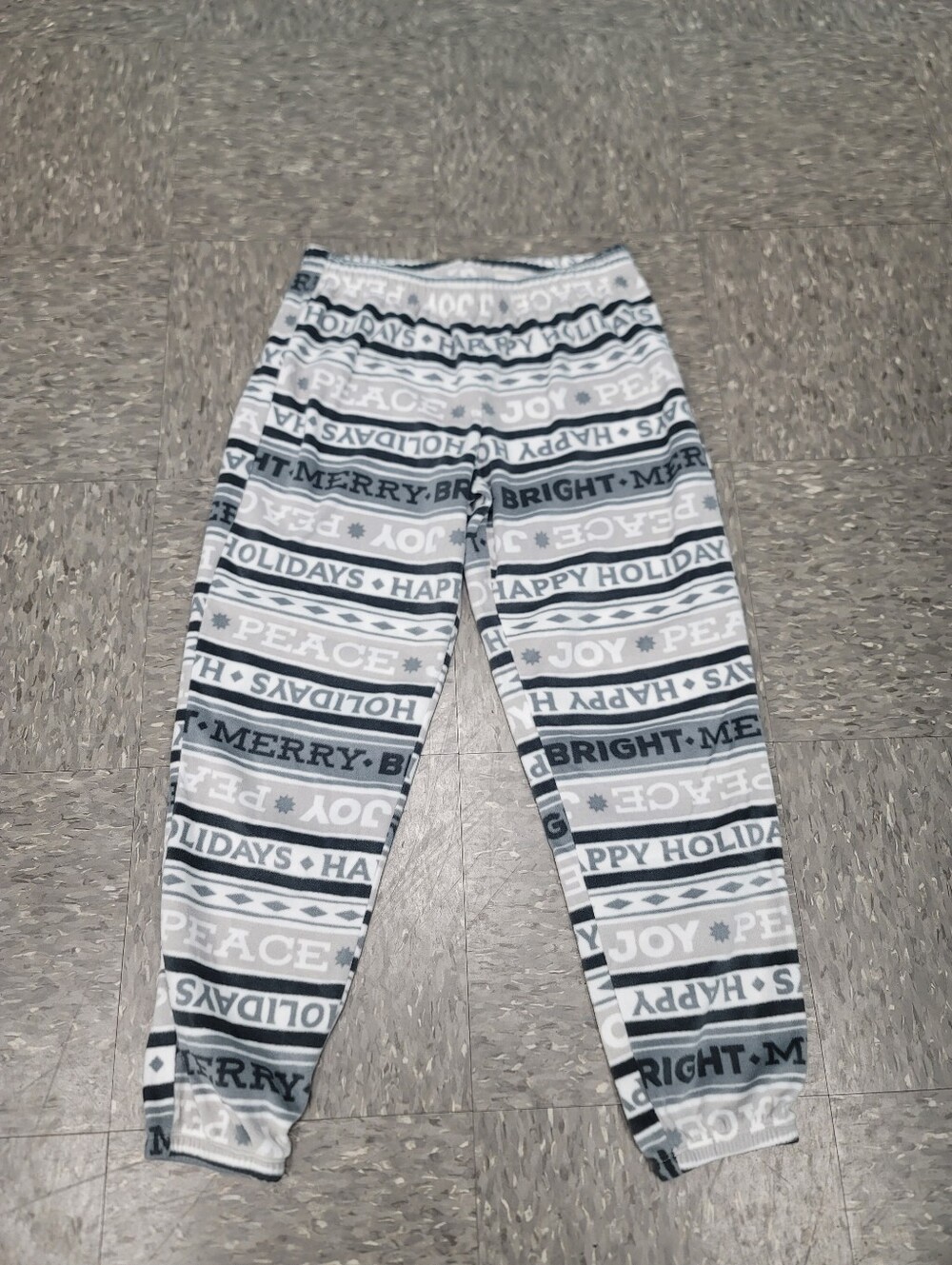 Kohls Flannel Holiday Pajama Bottoms Grey White Womens Medium